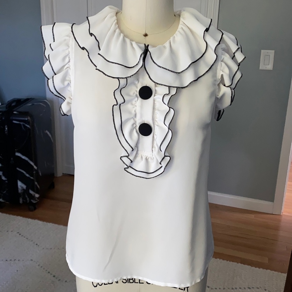 White Blouse with Ruffles